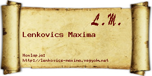 Lenkovics Maxima névjegykártya